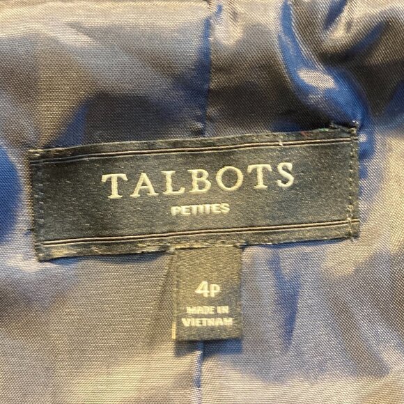 Talbots SZ 4P Navy velvet boxy blazer jacket Dark Romantic Formal Whimsigoth - Picture 9 of 10